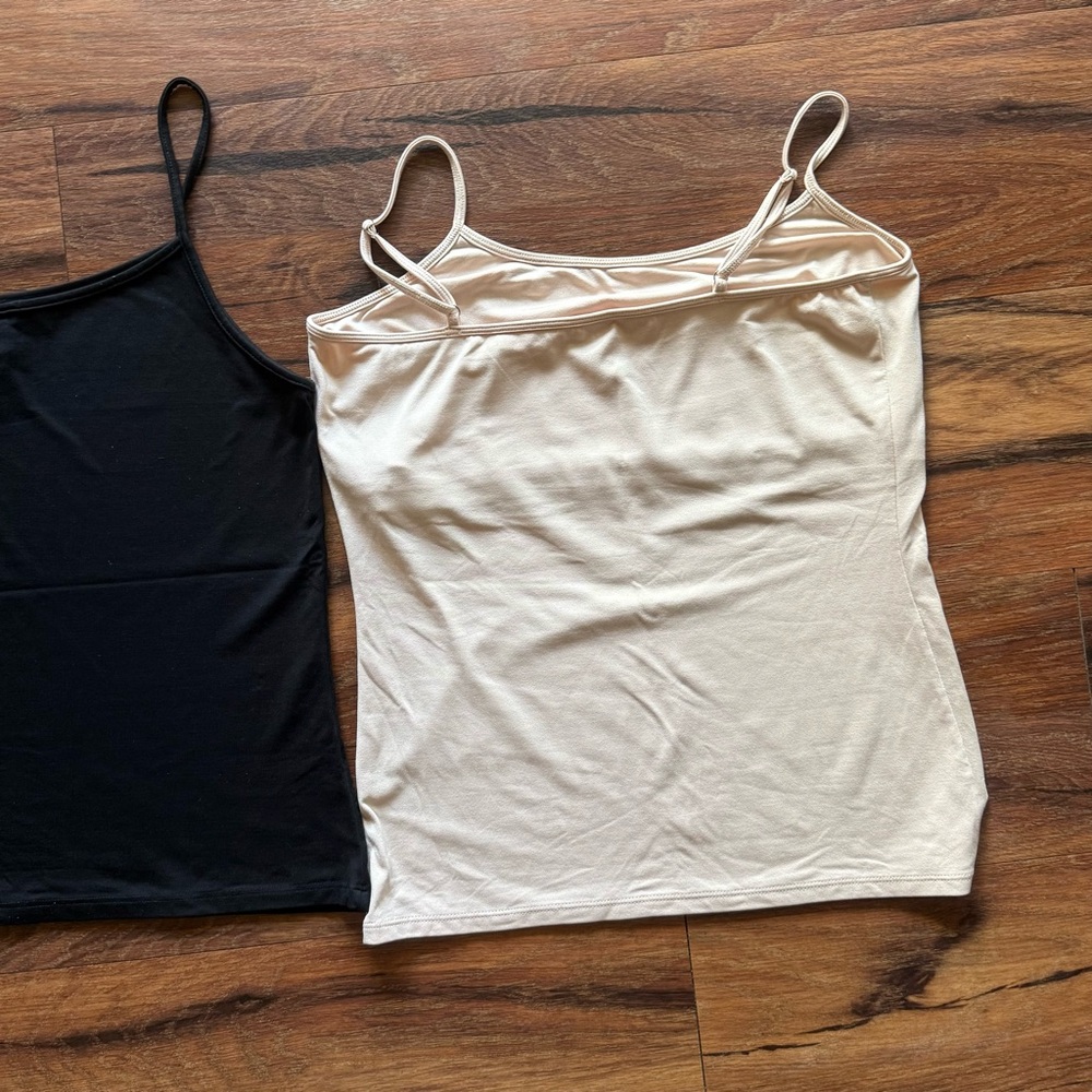 W’s large - Ann Taylor black and White House Black Market tan Camisole Set - Picture 8 of 9